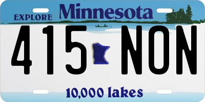 MN license plate 415NON