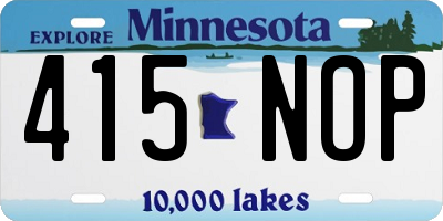 MN license plate 415NOP