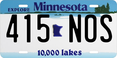 MN license plate 415NOS