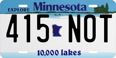 MN license plate 415NOT