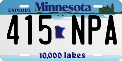 MN license plate 415NPA