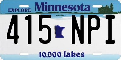 MN license plate 415NPI