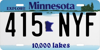 MN license plate 415NYF