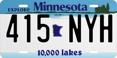 MN license plate 415NYH