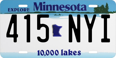 MN license plate 415NYI