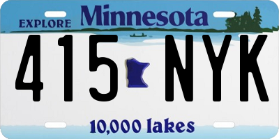 MN license plate 415NYK