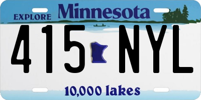 MN license plate 415NYL
