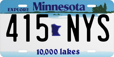 MN license plate 415NYS