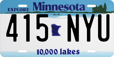 MN license plate 415NYU