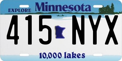 MN license plate 415NYX