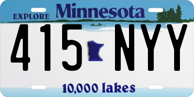 MN license plate 415NYY