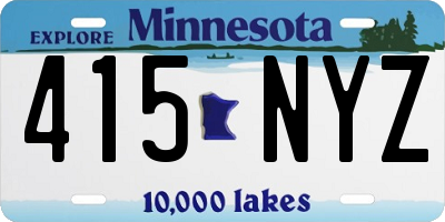 MN license plate 415NYZ