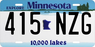MN license plate 415NZG