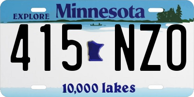 MN license plate 415NZO