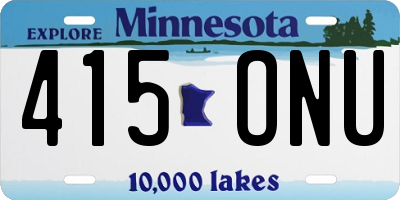 MN license plate 415ONU