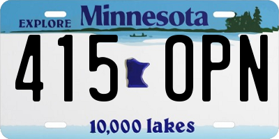 MN license plate 415OPN