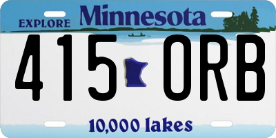 MN license plate 415ORB