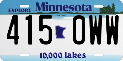MN license plate 415OWW