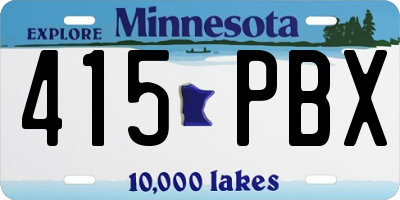 MN license plate 415PBX