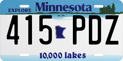 MN license plate 415PDZ
