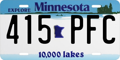 MN license plate 415PFC