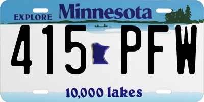 MN license plate 415PFW