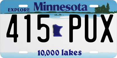 MN license plate 415PUX