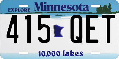 MN license plate 415QET