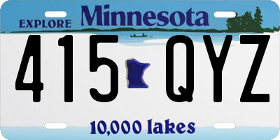 MN license plate 415QYZ