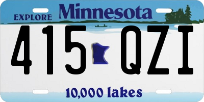 MN license plate 415QZI