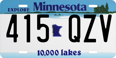 MN license plate 415QZV