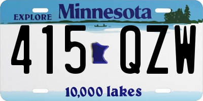 MN license plate 415QZW