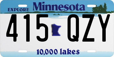 MN license plate 415QZY