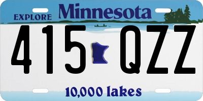 MN license plate 415QZZ