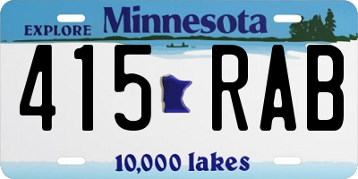 MN license plate 415RAB