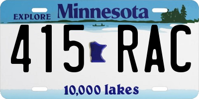 MN license plate 415RAC