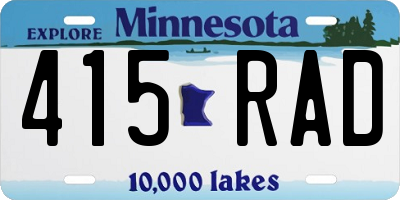 MN license plate 415RAD