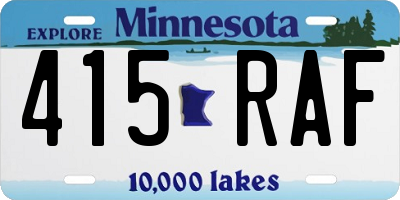 MN license plate 415RAF