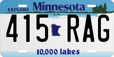 MN license plate 415RAG