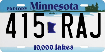 MN license plate 415RAJ