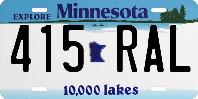 MN license plate 415RAL