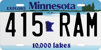 MN license plate 415RAM