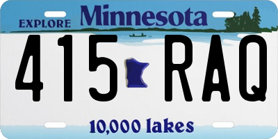 MN license plate 415RAQ