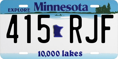 MN license plate 415RJF