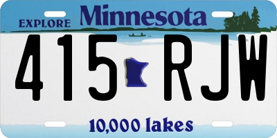 MN license plate 415RJW