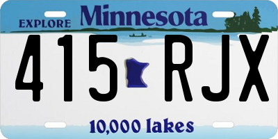 MN license plate 415RJX