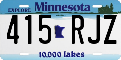 MN license plate 415RJZ