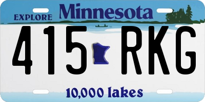MN license plate 415RKG
