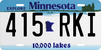 MN license plate 415RKI