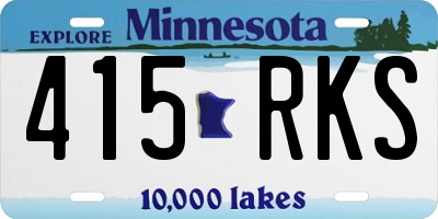 MN license plate 415RKS